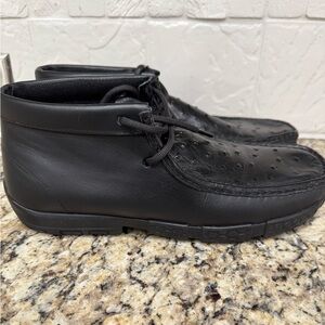 Mens 10.5 Adivan hand made Mexican Black Leather Ostrich Chukka Boots